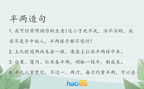 半两造句