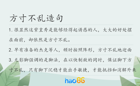 方寸不乱造句