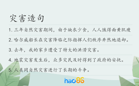 灾害造句