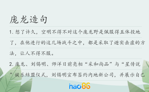 庞龙造句