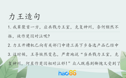 力王造句
