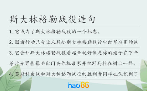 斯大林格勒战役造句