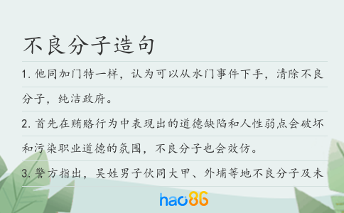 不良分子造句