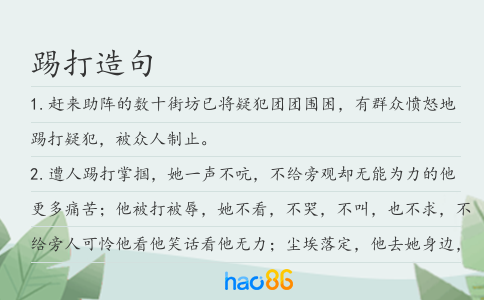 踢打造句