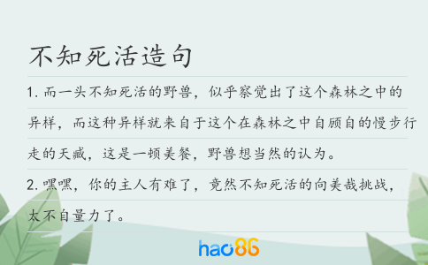 不知死活造句