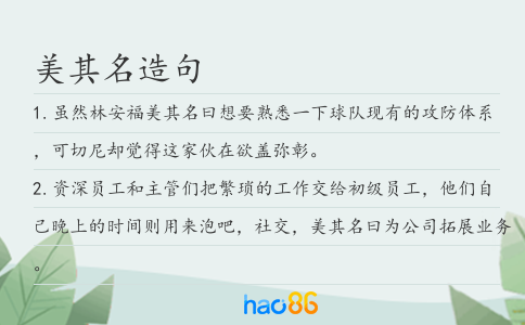 美其名造句
