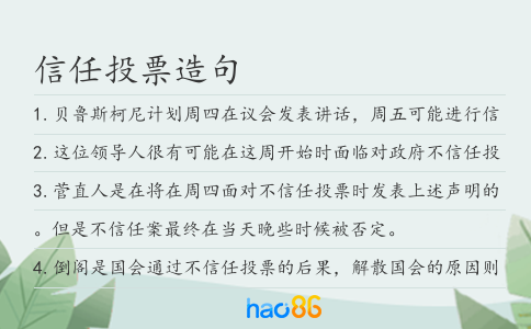 信任投票造句