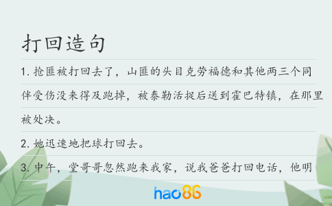 打回造句
