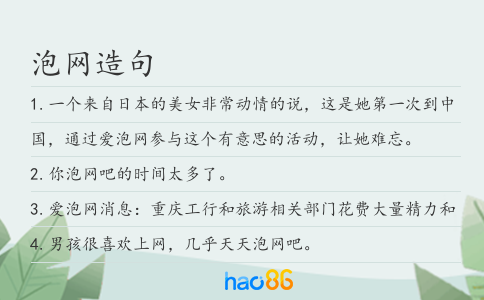 泡网造句