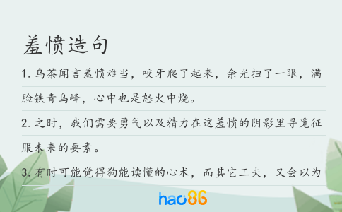 羞愤造句