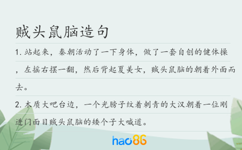 贼头鼠脑造句
