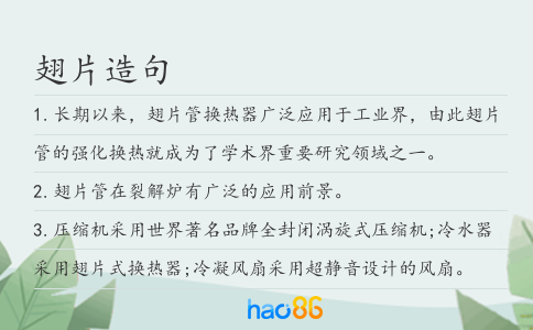 翅片造句