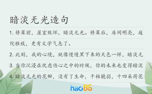 暗淡无光造句