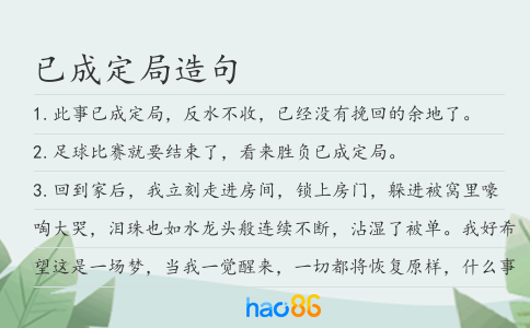 已成定局造句