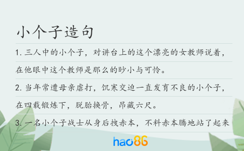 小个子造句