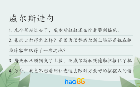 威尔斯造句