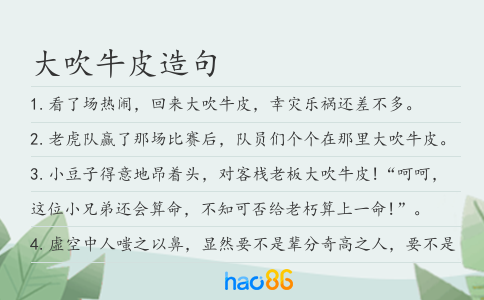 大吹牛皮造句