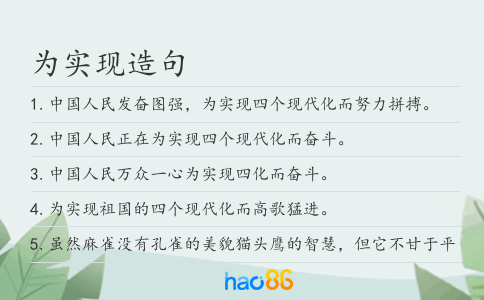 为实现造句