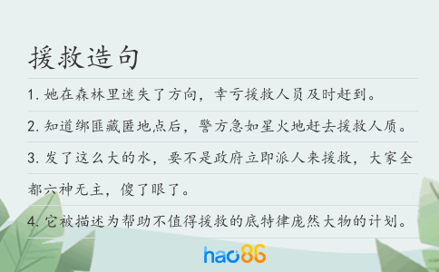 援救造句