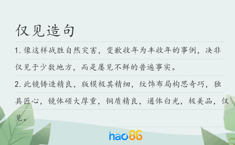 仅见造句