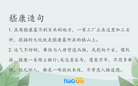 嵇康造句
