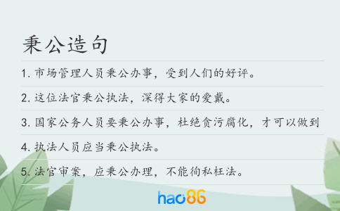 秉公造句