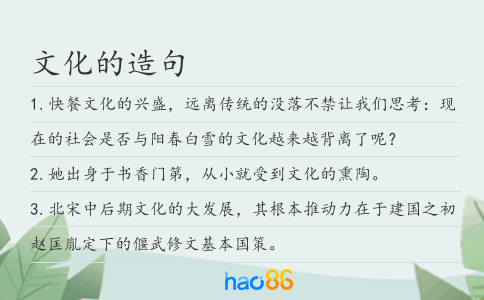 文化的造句