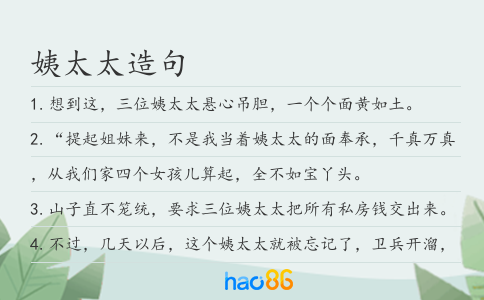 姨太太造句