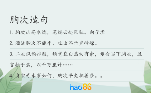 胸次造句