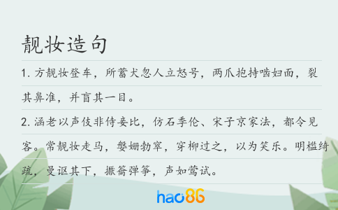 靓妆造句
