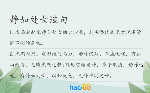 静如处女造句