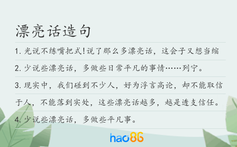 漂亮话造句