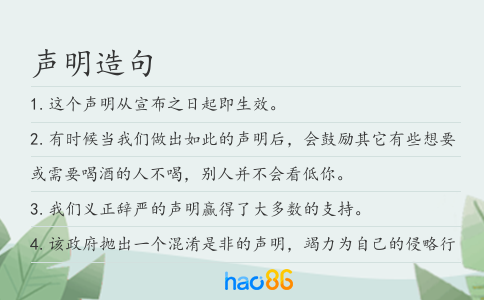 声明造句