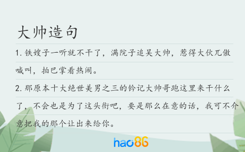 大帅造句