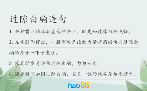 过隙白驹造句