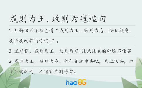 成则为王,败则为寇造句
