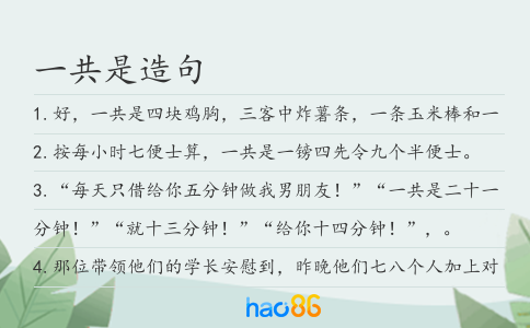 一共是造句
