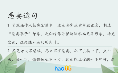 恶妻造句