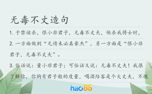 无毒不丈造句
