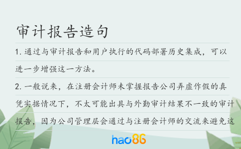 审计报告造句