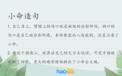 小命造句
