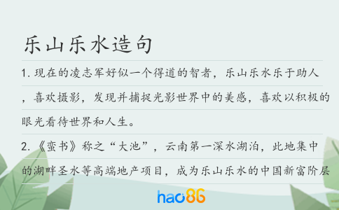 乐山乐水造句