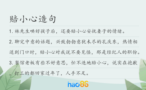 赔小心造句
