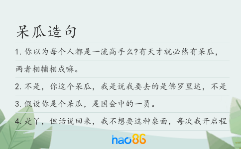 呆瓜造句