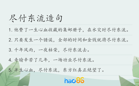 尽付东流造句