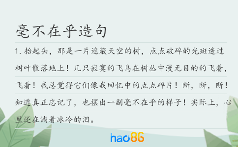 毫不在乎造句