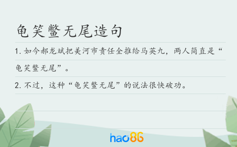 龟笑鳖无尾造句