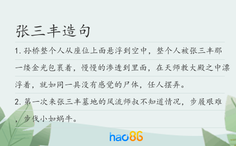 张三丰造句
