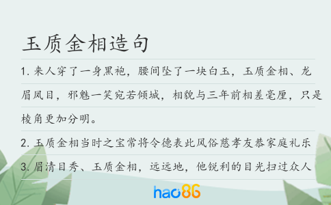 玉质金相造句