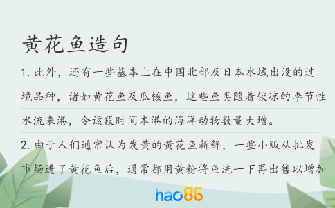 黄花鱼造句
